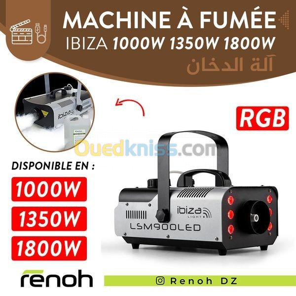 Machine à fumée ibiza RGB avec télécommandes 1000W 1350W 1800W