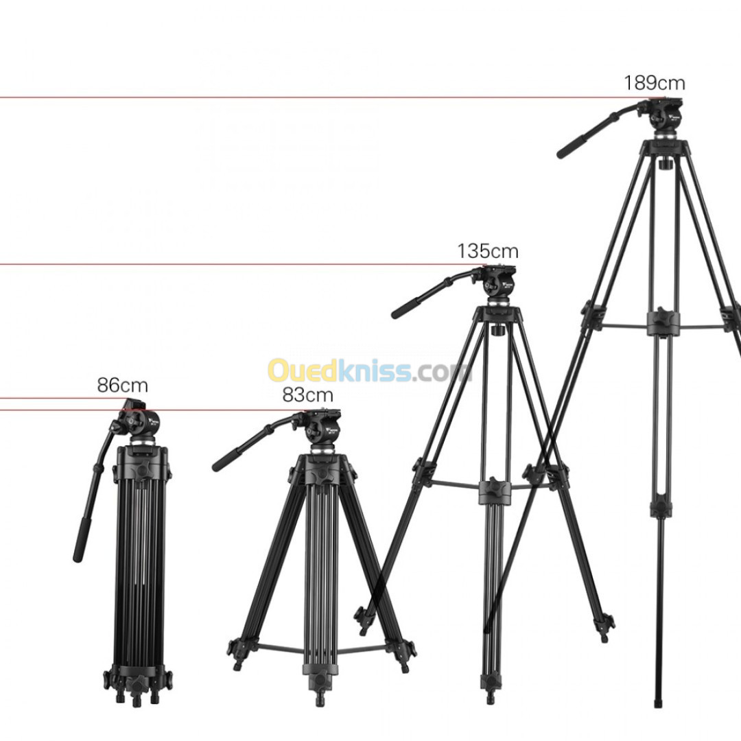 Weifeng Trépied WF-717 Caméscope Vidéo Trépied 8KG 1800cm tête Fluide En Aluminium