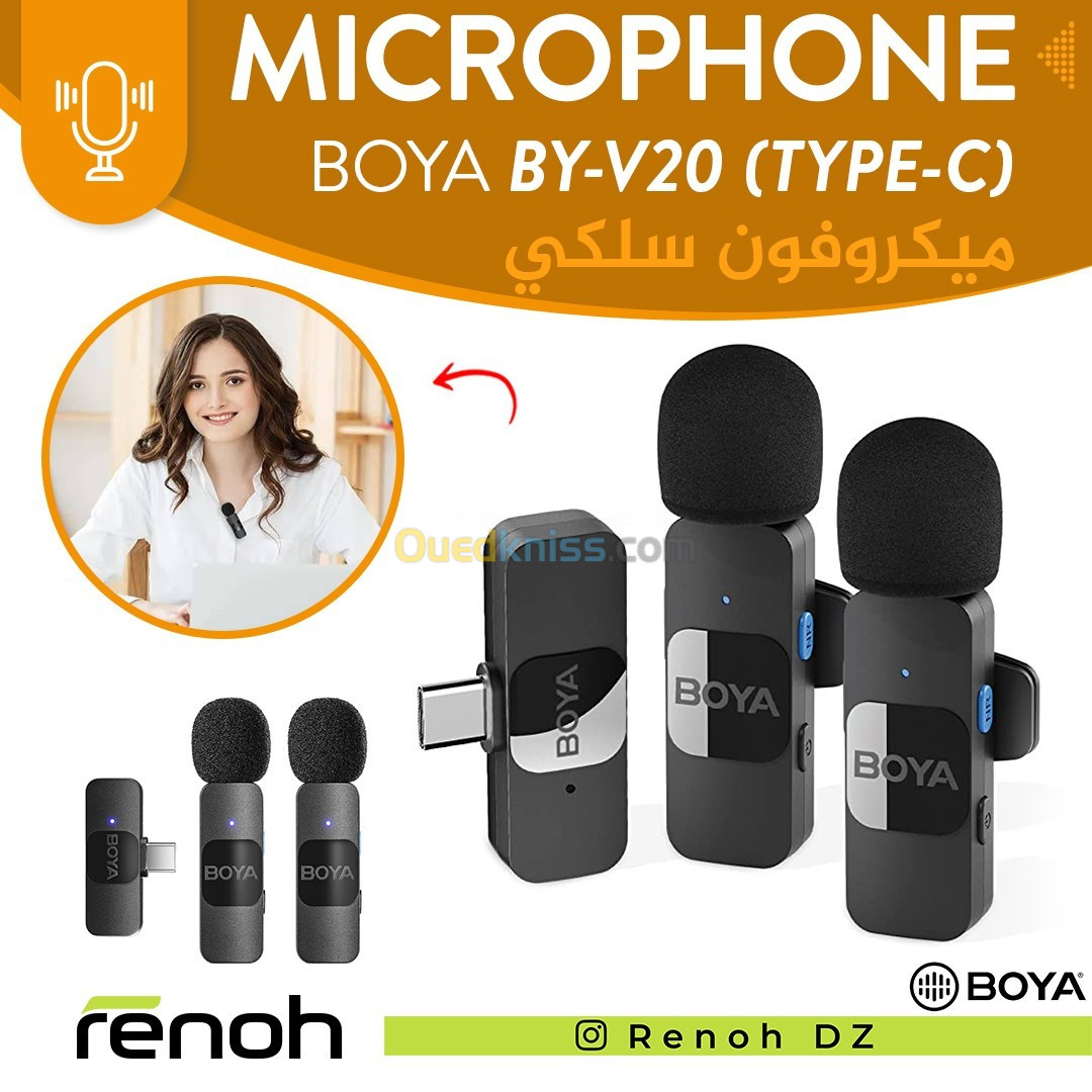 Microphone BOYA BY-V20 (TYPE-C) Pour Android