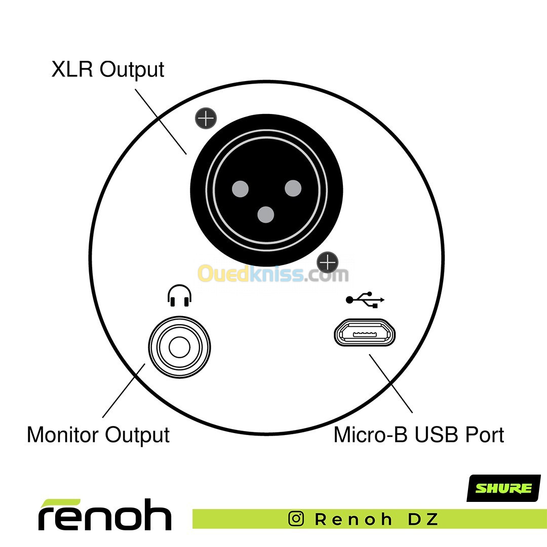 Shure MV7 USB / XLR Microphone for Podcasting, Recording, Live Streaming