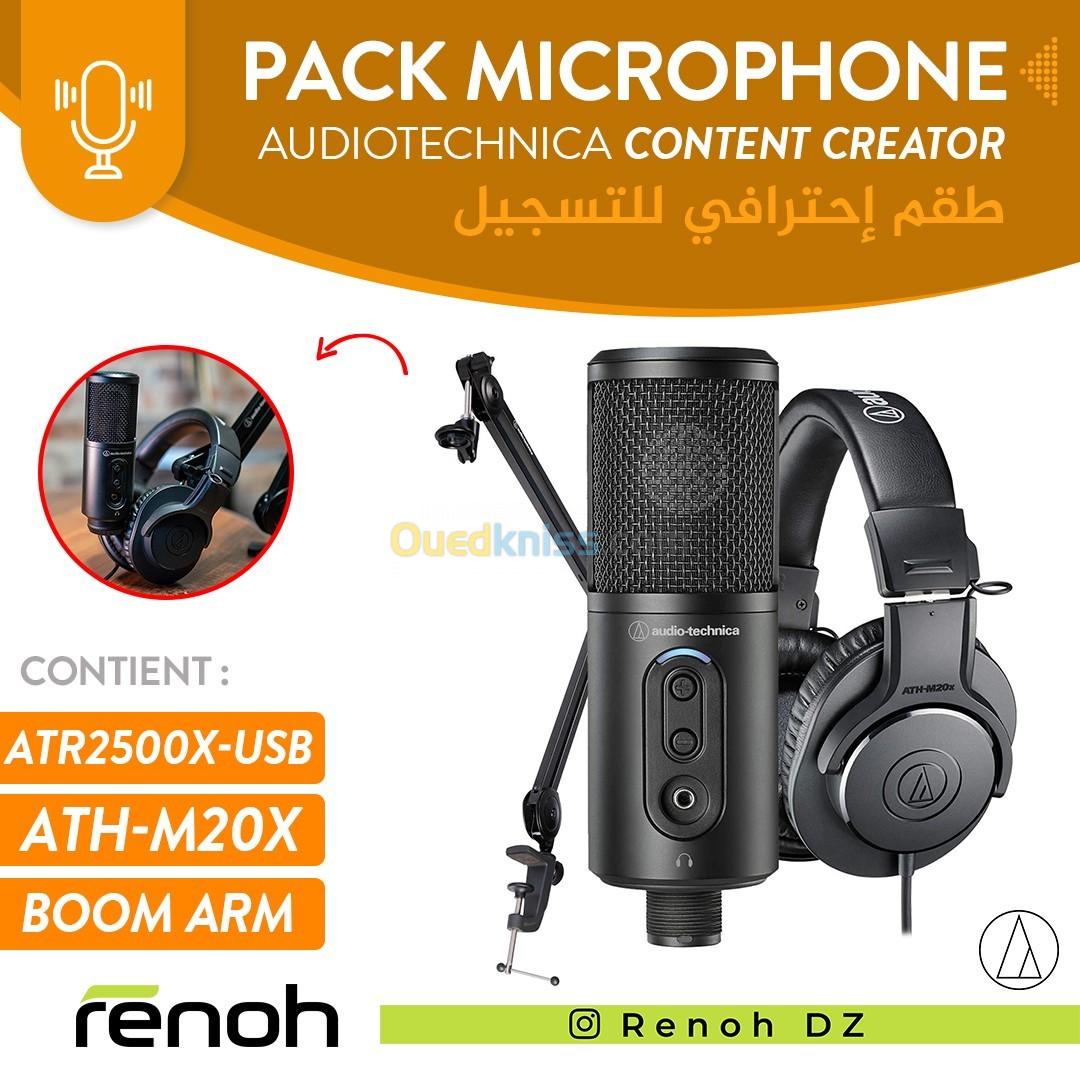 Pack microphone USB professionnel audiotechnica content creator pack