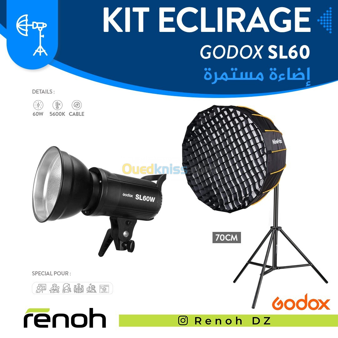 Kit Éclairage Professional Godox SL60W (Nicefoto)