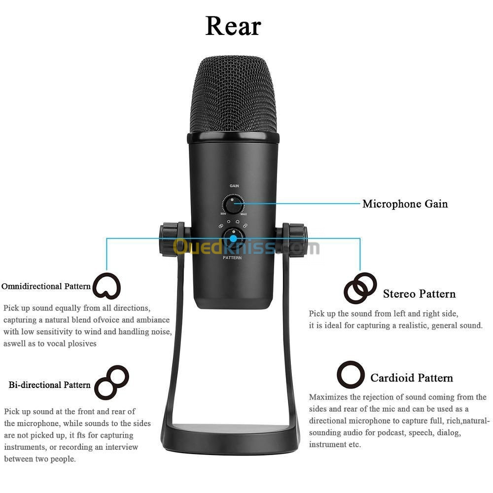 Microphone d’enregistrement audio voiceover BOYA PM700