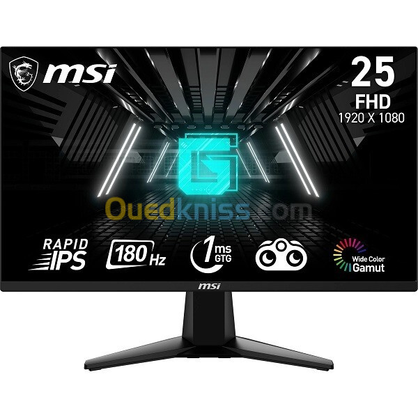 MONITEUR 25 FHD IPS 180HZ 1MS MSI G255F BLACK TVD