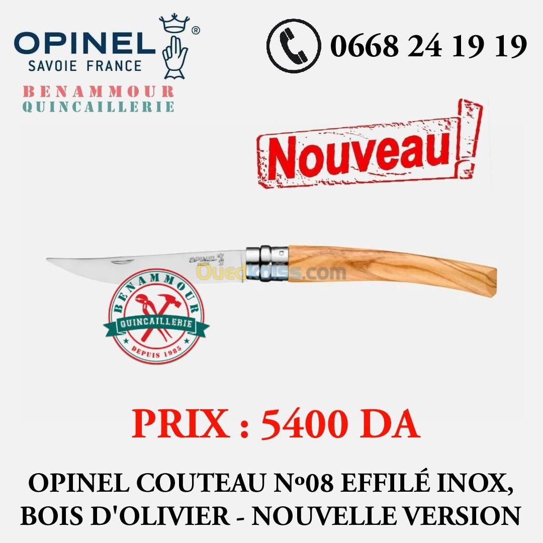 OPINEL couteau effilé N 08 bois olivier - nouvelle version 