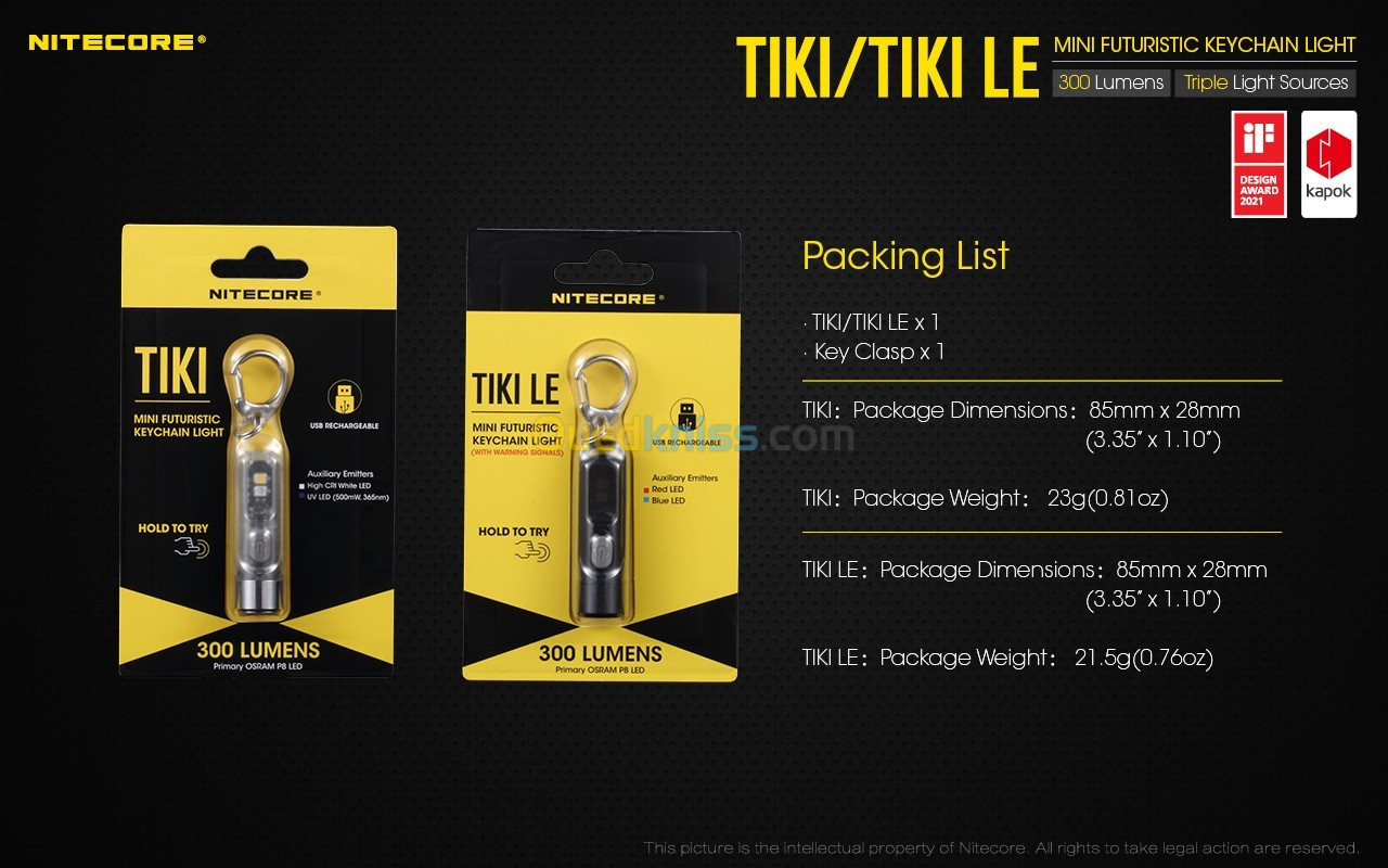 Nitecore lampe TIKI / TIKI LE