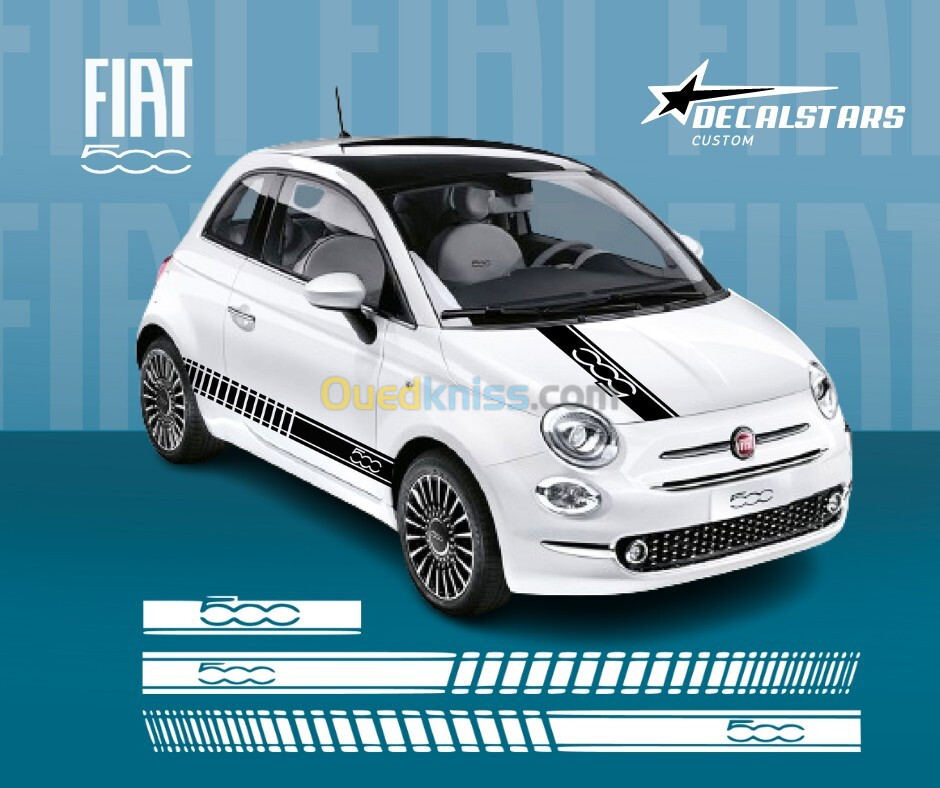 Autocollants decoratif Fiat 500 