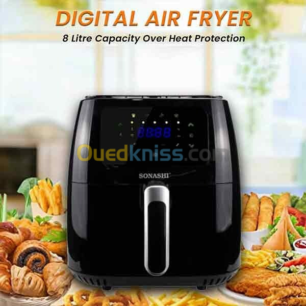 Friteuse air fryer sonashi 8l 