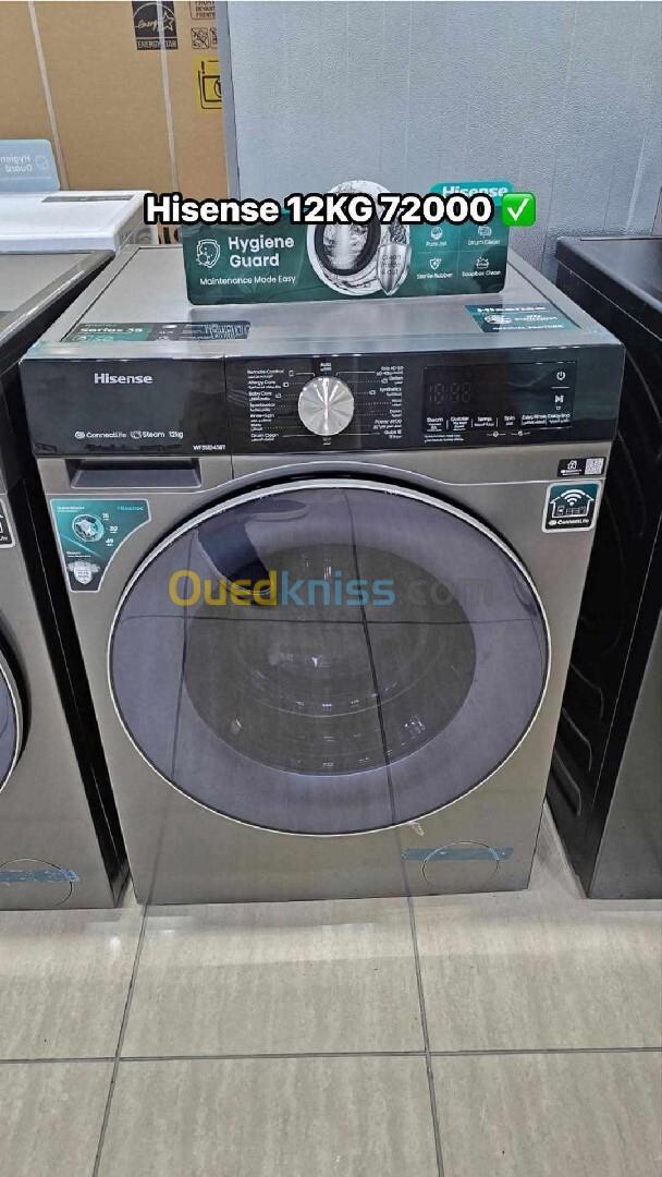 Machine a laver hisense 8kg 10kg 12kg  blanc gris 1400tr/min 