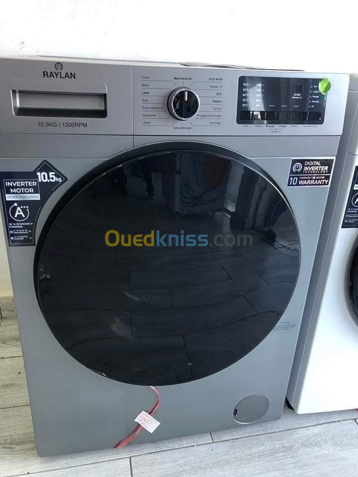 Machine à laver raylan 10.5 kg 10 ans de garantie 