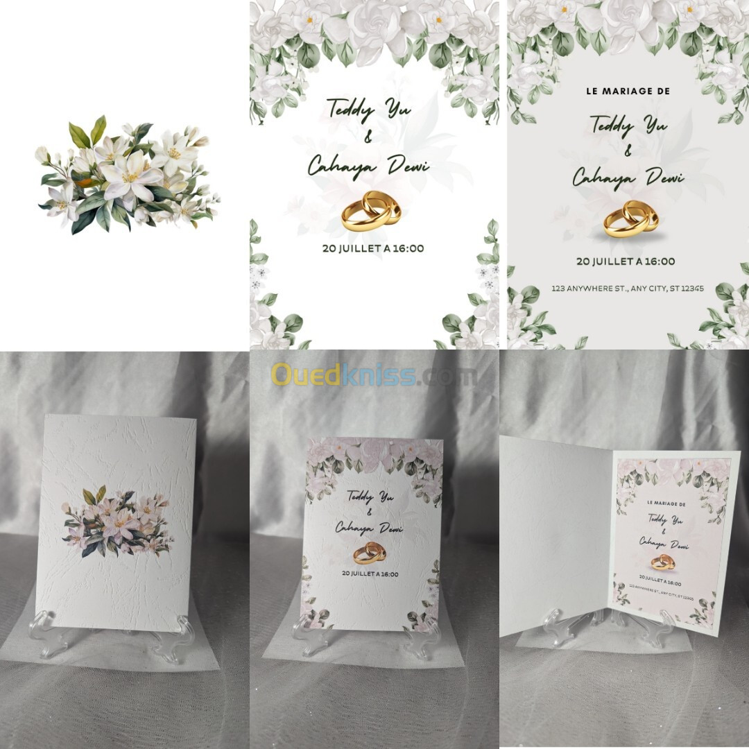 Cartes d'Invitation mariage personnalisée 