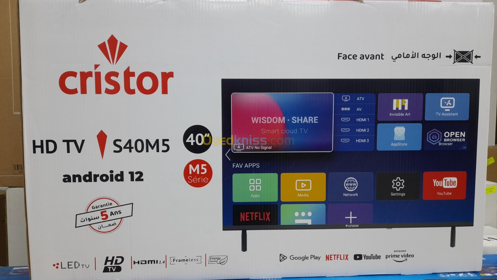 Promotion téléviseur cristor 40 pouces smart Android 12