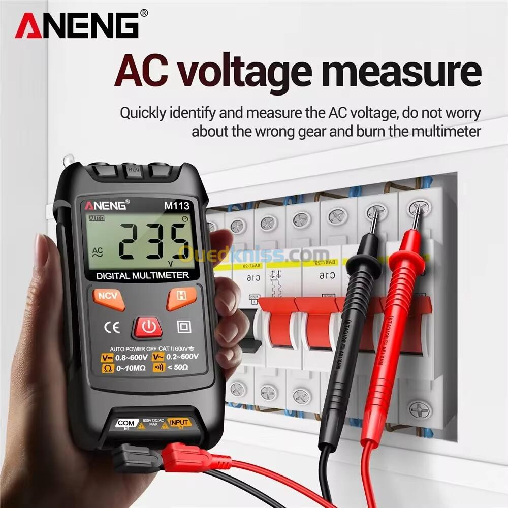 ANENG-Mini multimètre numérique M113, voltmètre AC/DC