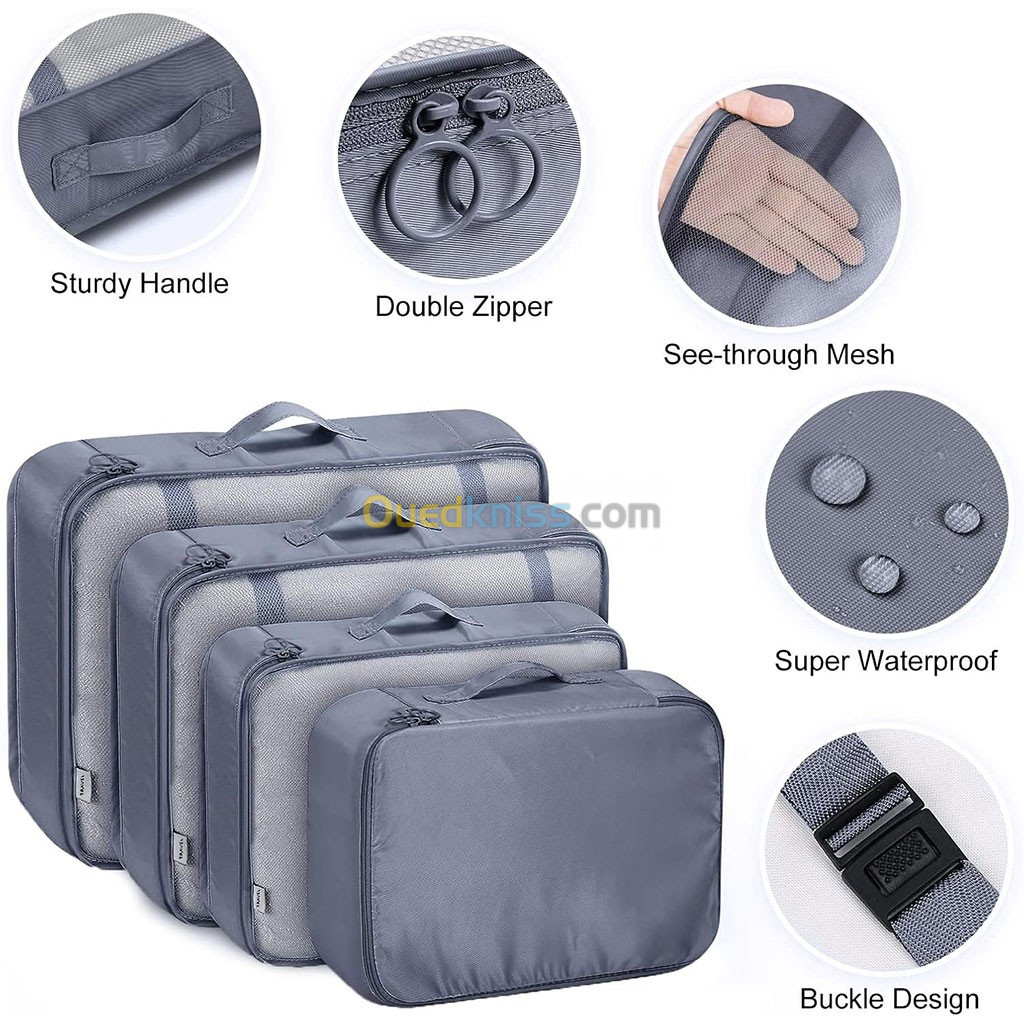 Organisateur Valise 8pcs Sac Rangement et Les Essentiels du Voyage