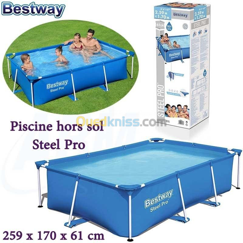 56403 bestway Piscine hors sol Steel Pro 259 x 170 x 61 cm