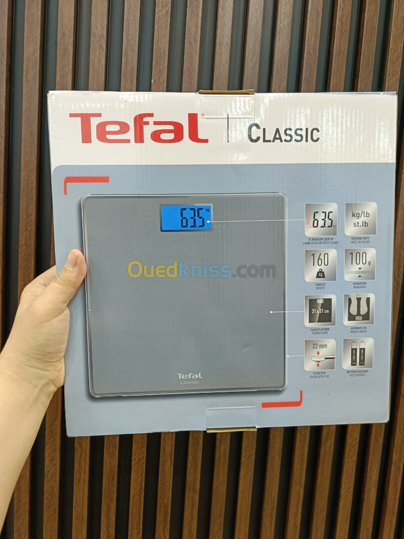 TEFAL Pese personne balance electronique en verre trempé 160kg CLASSIC