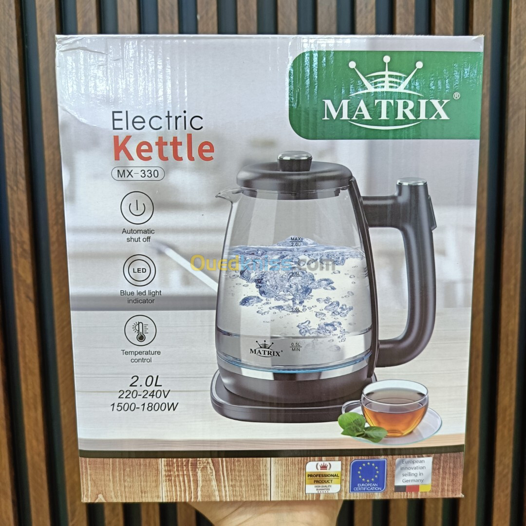 MATRIX Bouilloire électrique En verre 1800w 2L