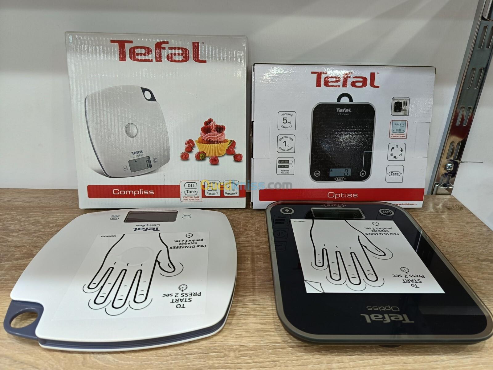 TEFAL Optiss Balance de cuisine électronique jusqu'à 5 Kg En verre