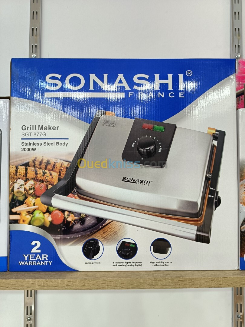 Panineuse et Grill 2en1 SONASHI 2000W