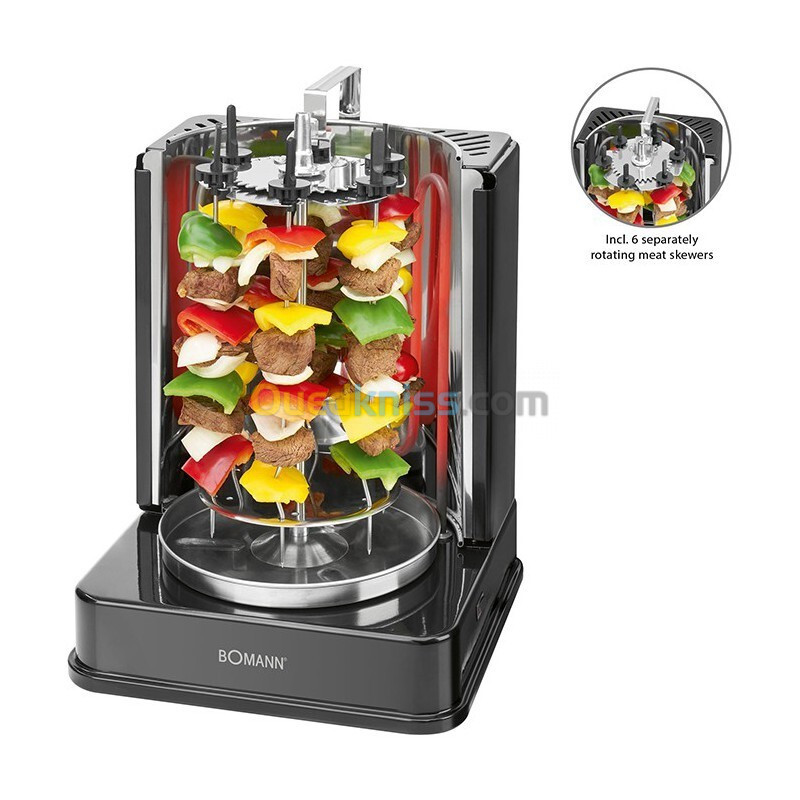 BOMANN Multi-grill Doner Rôtisserie Shawarma Verticale 3en1 1400w