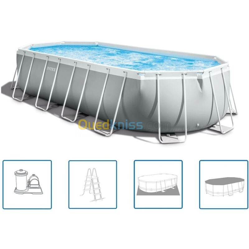 Piscine intex Prism Frame ovale 6.10 x 3.05 x 1.22 m