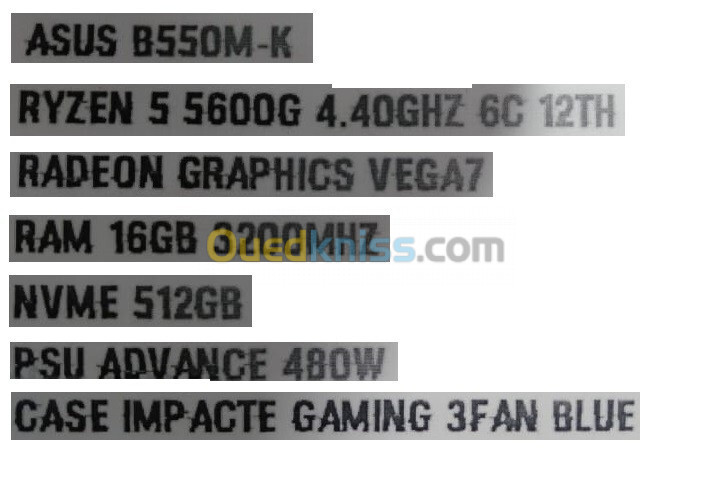 Unite central  cpu RAZEN 5 5600G 4.40 GHZ 12TH 512 SSD NVME