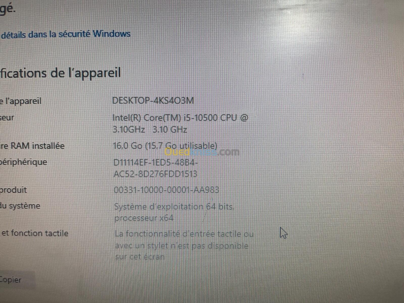 Dell optiplex 3090 i5-10500 / Ram16 / Ssd:500 gb + hdd:1Tb