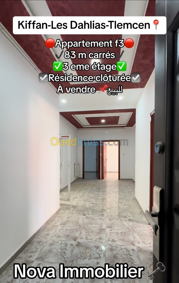 Vente Appartement F3 Tlemcen Tlemcen