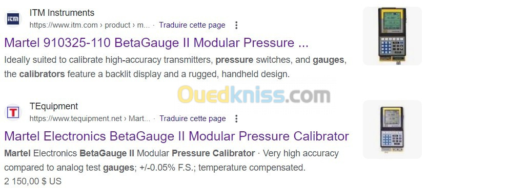 Calibrateur de Pression Beta Gauge II Model 325