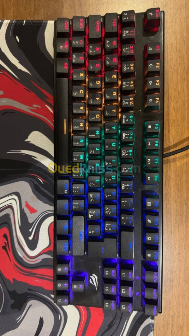 Clavier gaming mécanique Havit Blacklit / Blue switches