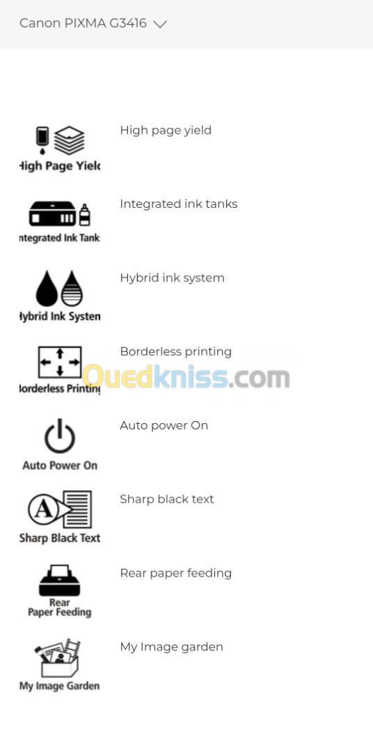Imprimante Canon Pixma G3416