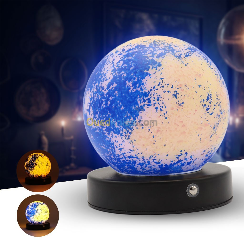       Moon Lamp 3D Printed LED Night Light, Dimmable, USB Rechargeable