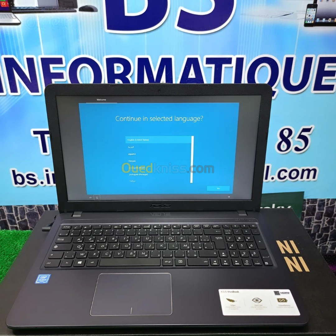 Asus VivoBook Intel core celeron N4020  RAM 4GB 256SSD écran 15.6 HD JAMAIS UTILISÉ SOUS EMBALLAGE