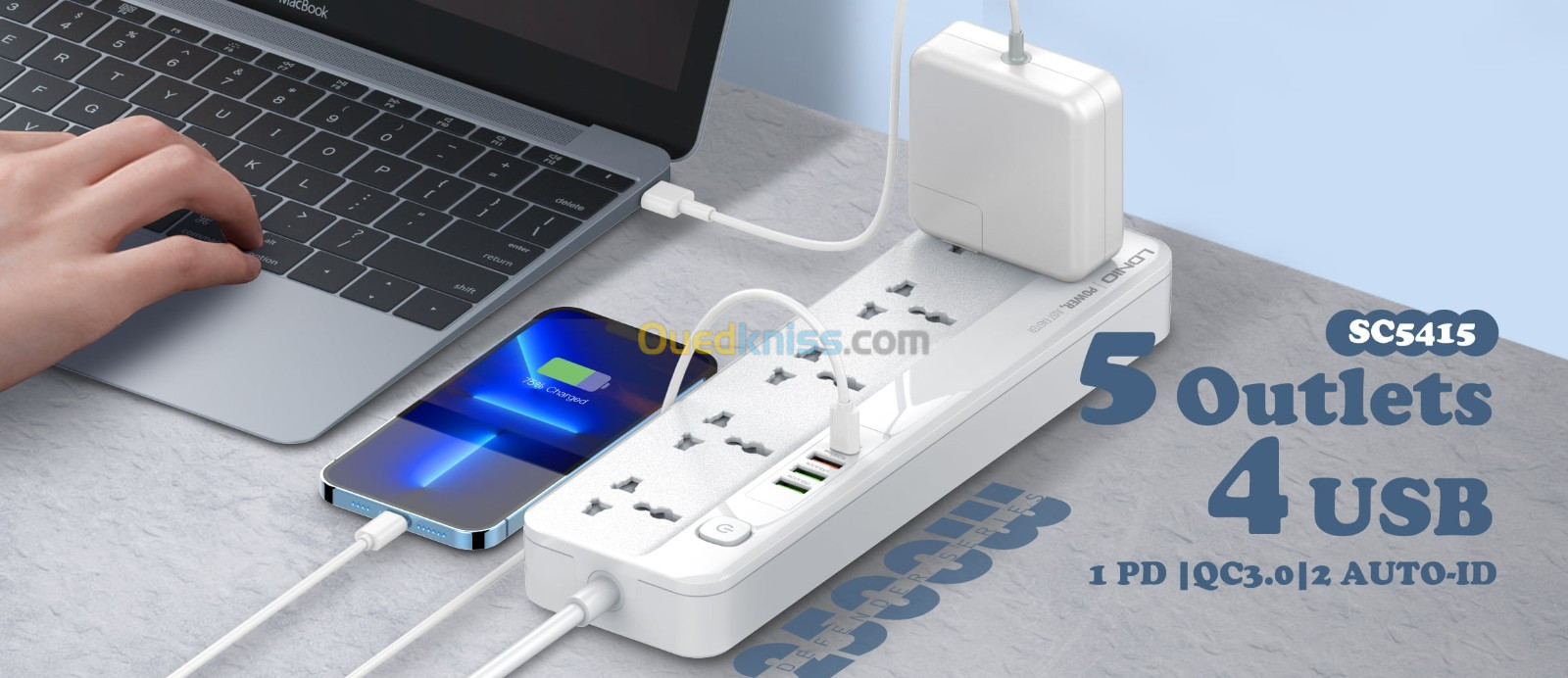Multiprise -  Ldnio SC5614 - 06 Ports USB -  05 Prises Universelle