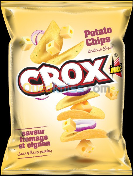 Crox Chips Potato Saveur Fromage Oignon 