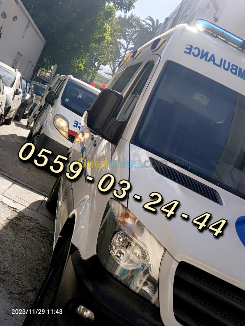 Sarvice ambulance privé -pompes funèbres -سيارة اسعاف لنقل المرضى و الجنائز-