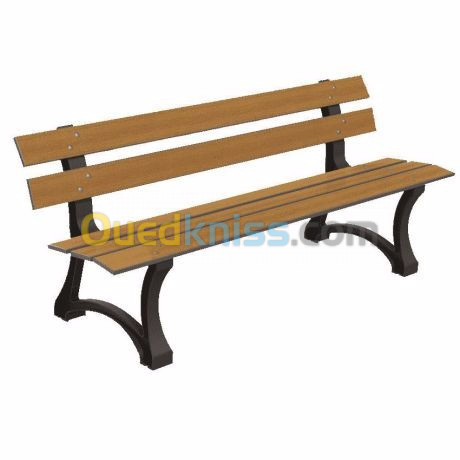 Banc public extérieur fonte et stratifié compact