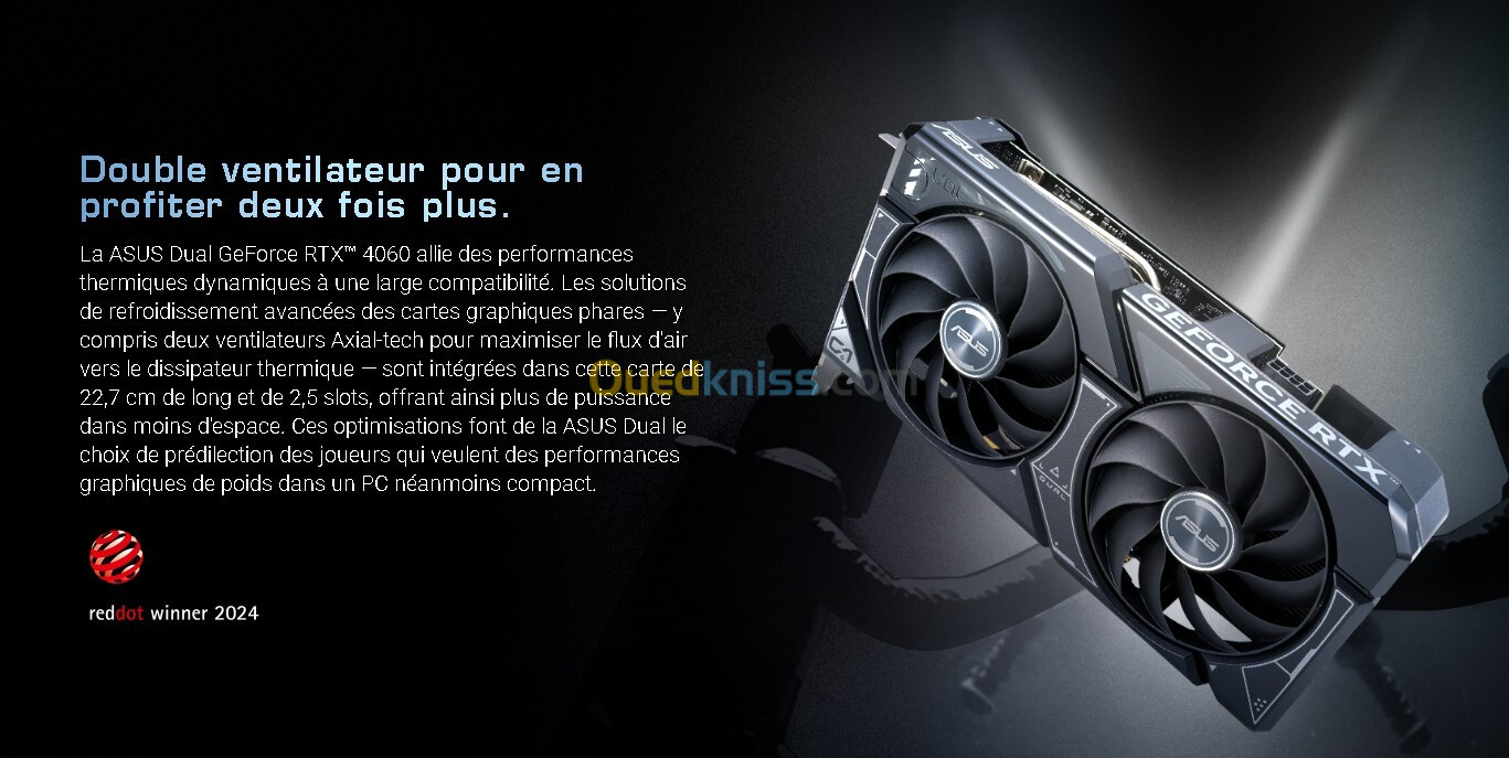 CARTE GRAPHIQUE ASUS DUAL RTX 4060 8gb BLACK OC