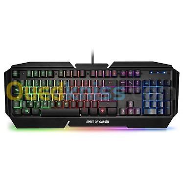 Spirit of Gamer Pro-K5 - Clavier semi-mécanique pour gamer, rétro-éclairage RGB (AZERTY, Français)