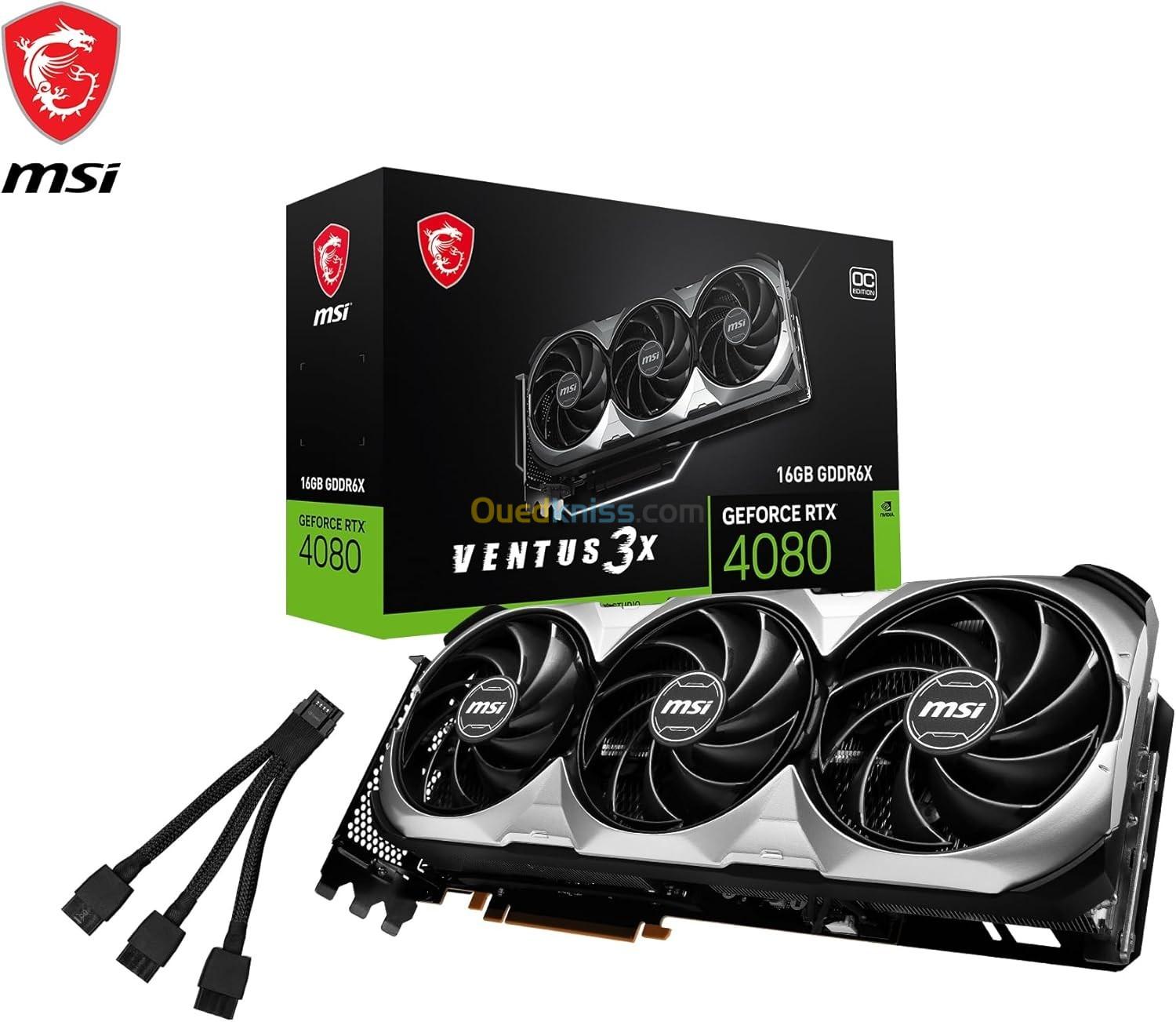 CARTE GRAPHIQUE MSI Ventus 3X OC 3DP/HDMI GeForce RTX 4080 16GB 