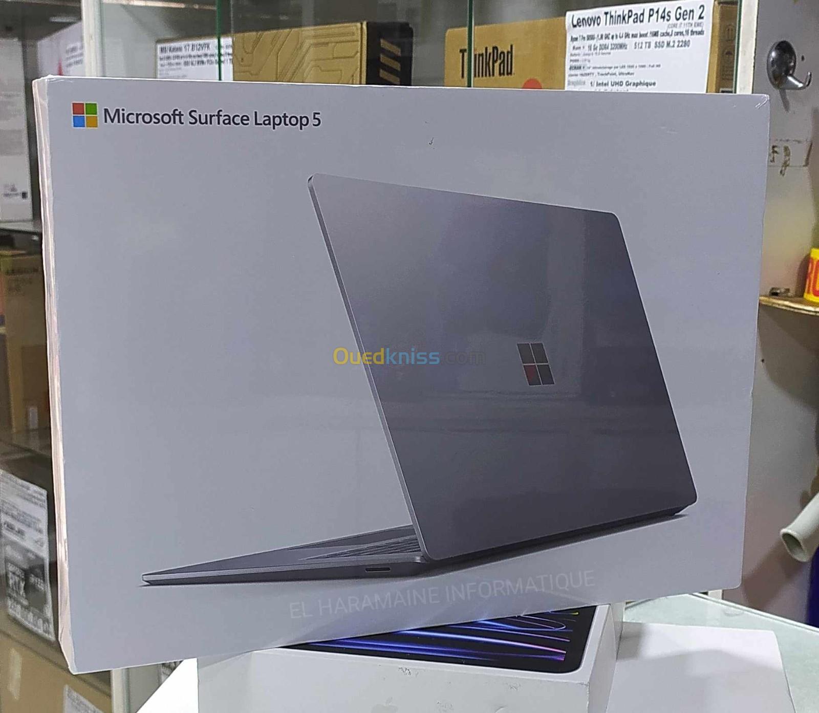 Microsoft Surface Laptop 5  - CORE i7-12th GENE /ECRAN 15" 2.5k  "TACTILE / RAM 8 GB /SDD 256 GB