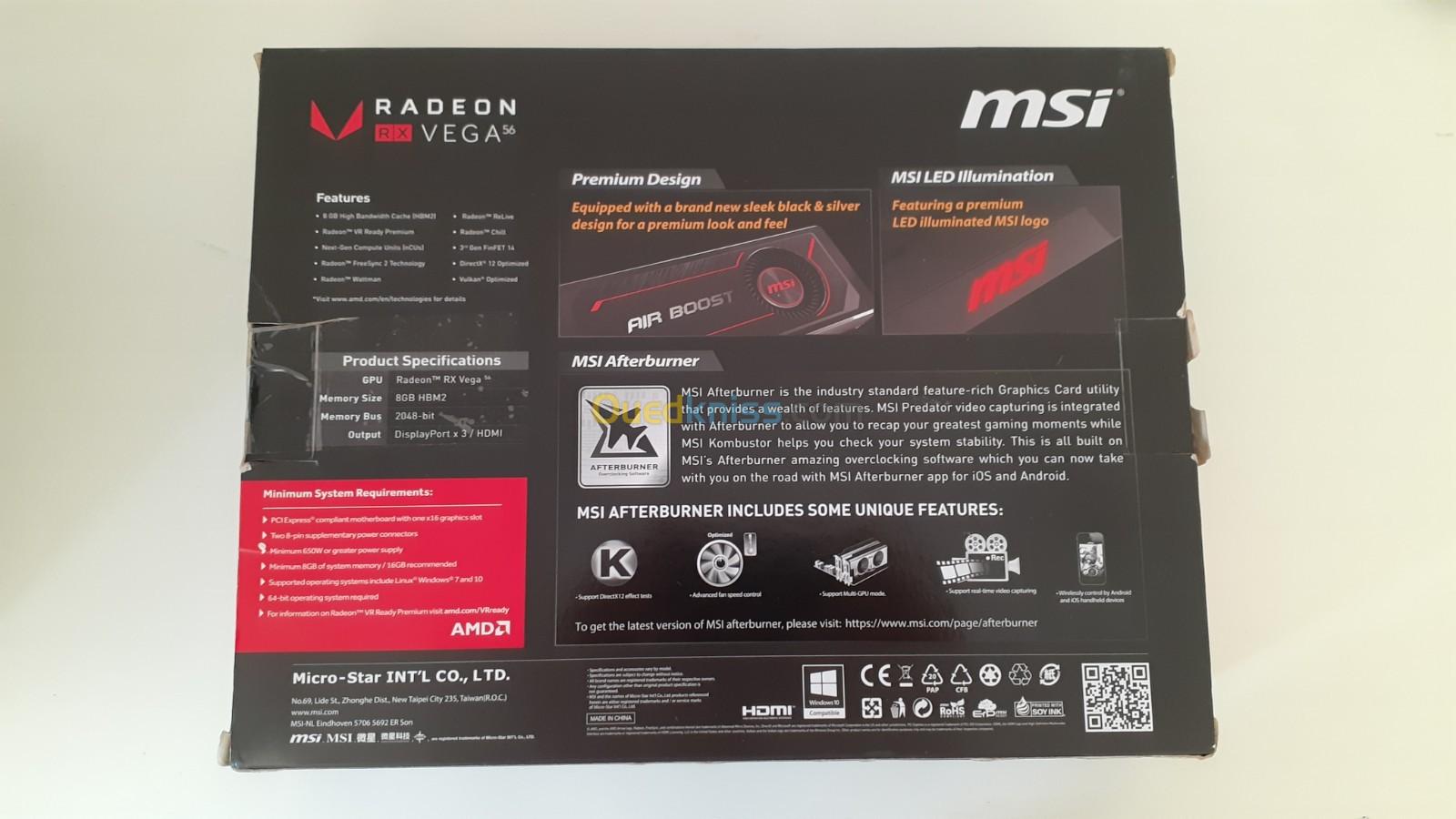 AMD card graphic MSI RX Vega 56