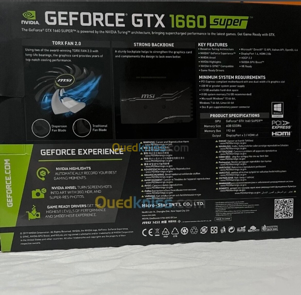 Gtx 1660 super 6g ventus xs