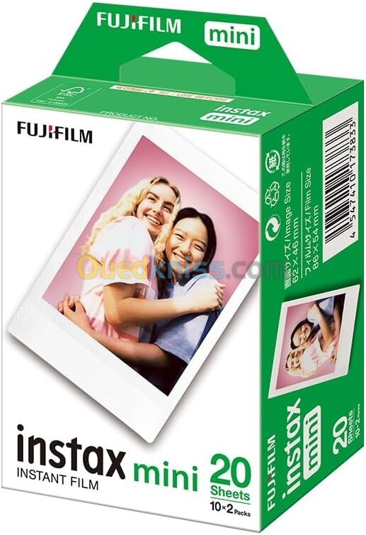 FUJIFILM INSTAX PAPIER PHOTO - TWIN FILMS POUR MINI - 86 X 54 MM - 20 SHEETS - 10X2 - 1 PACK 