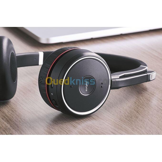 JABRA EVOLVE 75 SE - MICRO-CASQUE SANS FIL - STÉRÉO PRO - 3 MICROS - BLUETOOTH - 8 APPAREILS + SOCLE