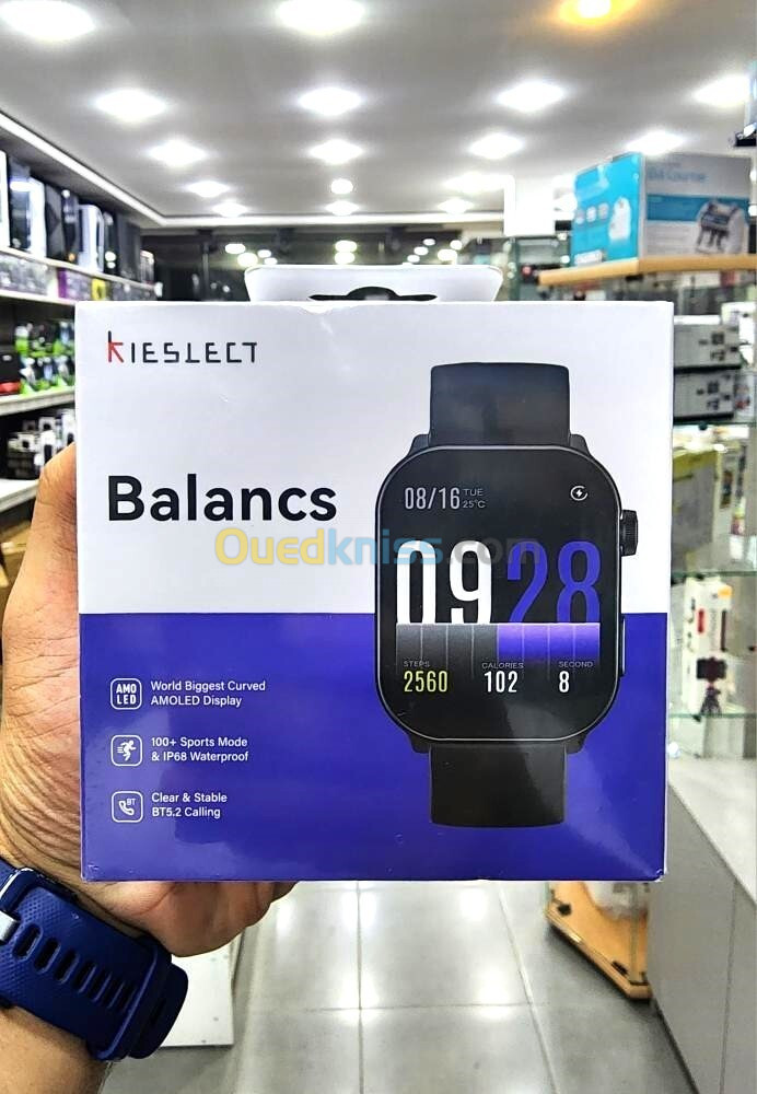 SMART WATCH KIESLECT BALANCE - Bluetooth - 2.1" AMOLED - CURVED - SPORT - WATERPROOF - CUIR -  NOIR 