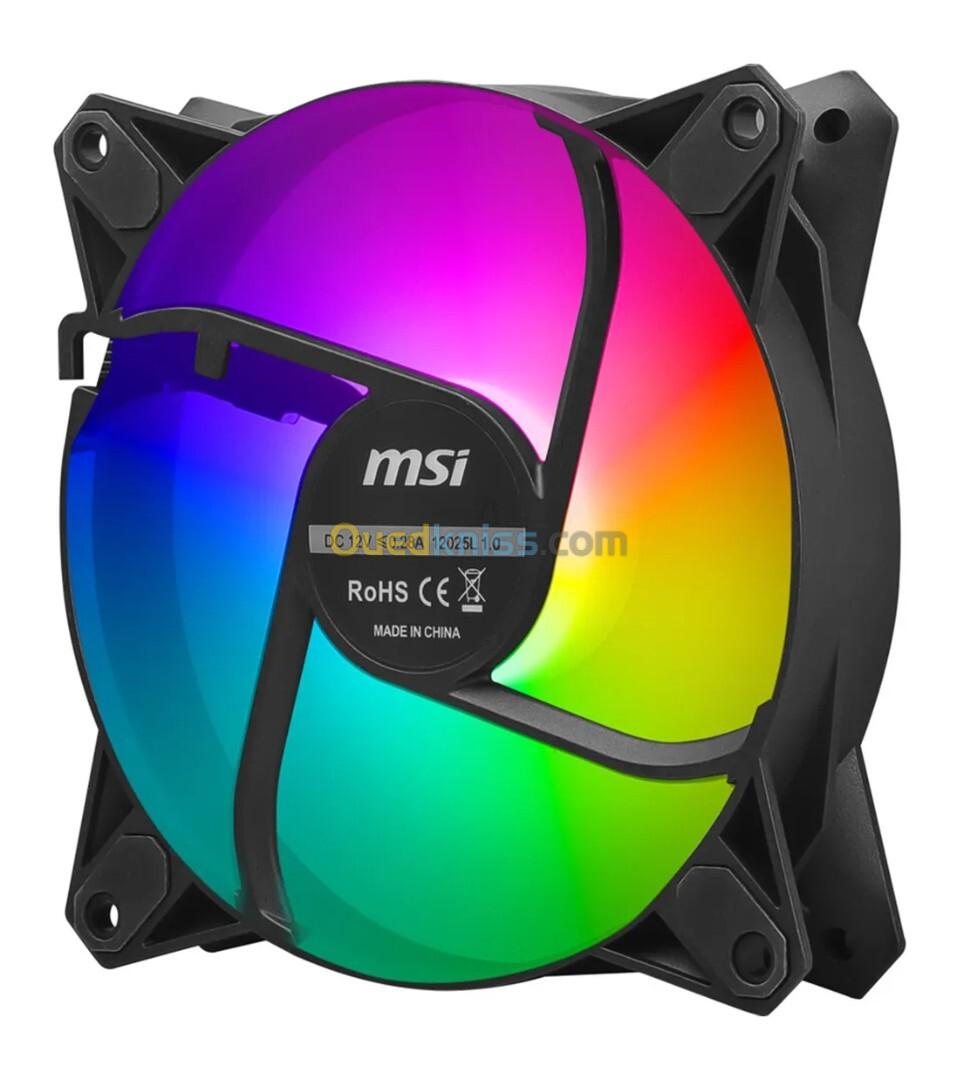 MSI MPG F120 ARGB-3 - 120mm PWM - RGB LED CASE - ANTI-VIBRATION - 1200 RPM/min - 3 PACKS - 