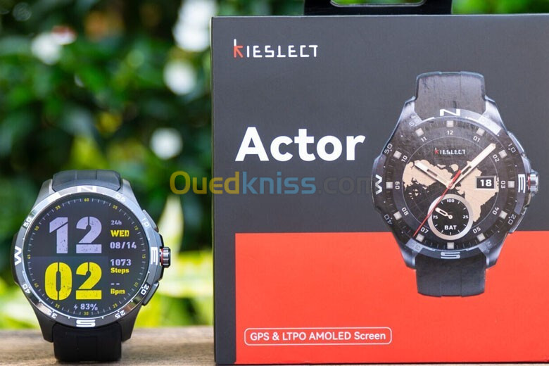 KIESLECT ACTOR SMARTWATCH - 1.6" AMOLED - BLUETOOTH - CERAMIC BEZEL - SPORTS MODE - ÉTANCHE - BLACK