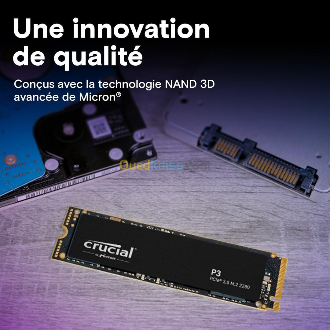 CRUCIAL P3 4TO M.2 - DISQUE DURE SSD NVME - PCI EXPRESS X4 - GEN3 SSD INTERNE - JUSQU'À 3500MO/S 