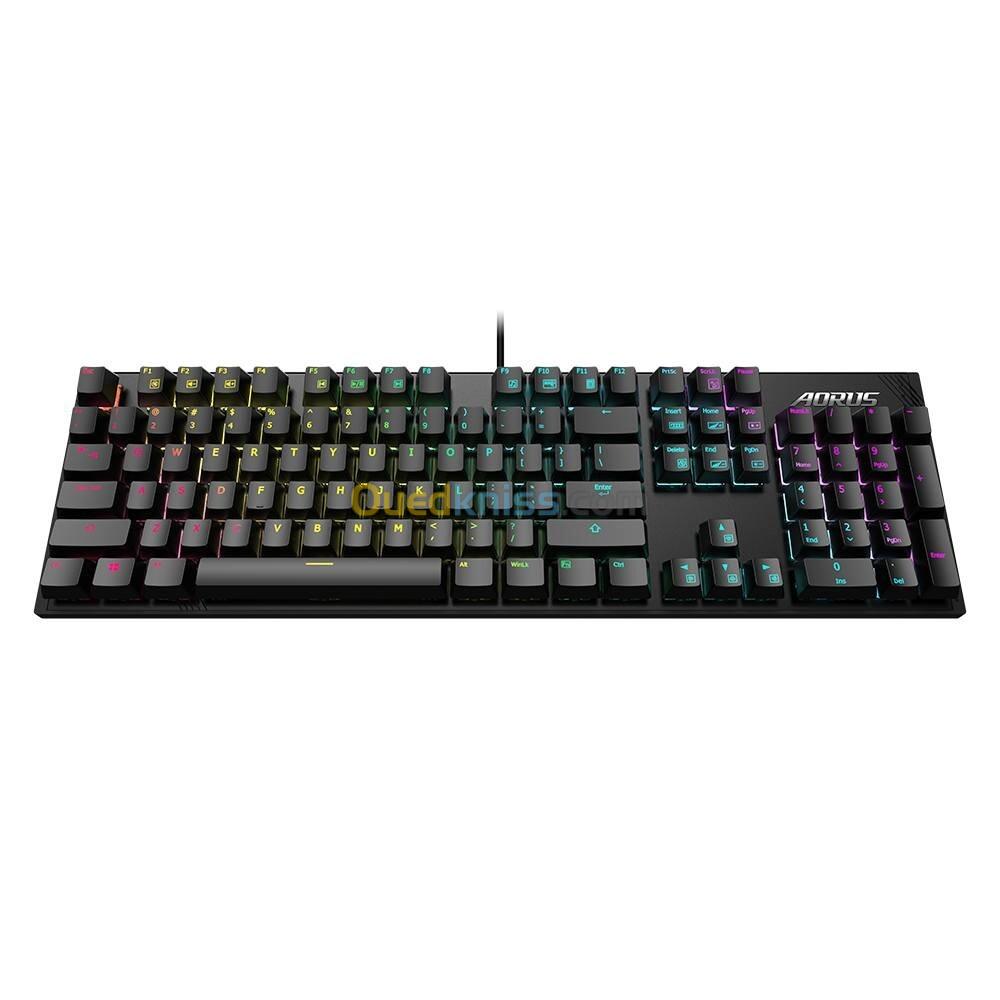 GIGABYTE AORUS K1 RGB FUSION - CLAVIER MECANIQUE FILARE - RÉTROÉCLAIRÉ RED - ANTI-GHOSTING - USB